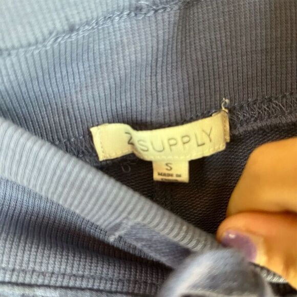 Z Supply Women's Blue Leopard Print Joggers Size Small Cozy Comfy Athleisure - Picture 5 of 6